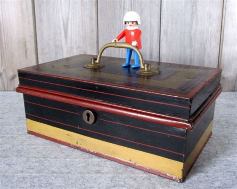 metal painted money box|Antique Metal Cash Box for sale .